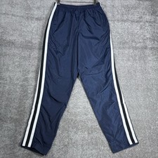 Nike Windbreaker Track Pants Women's Large 12-14 Navy Blue Ankle Snaps 90s Y2K