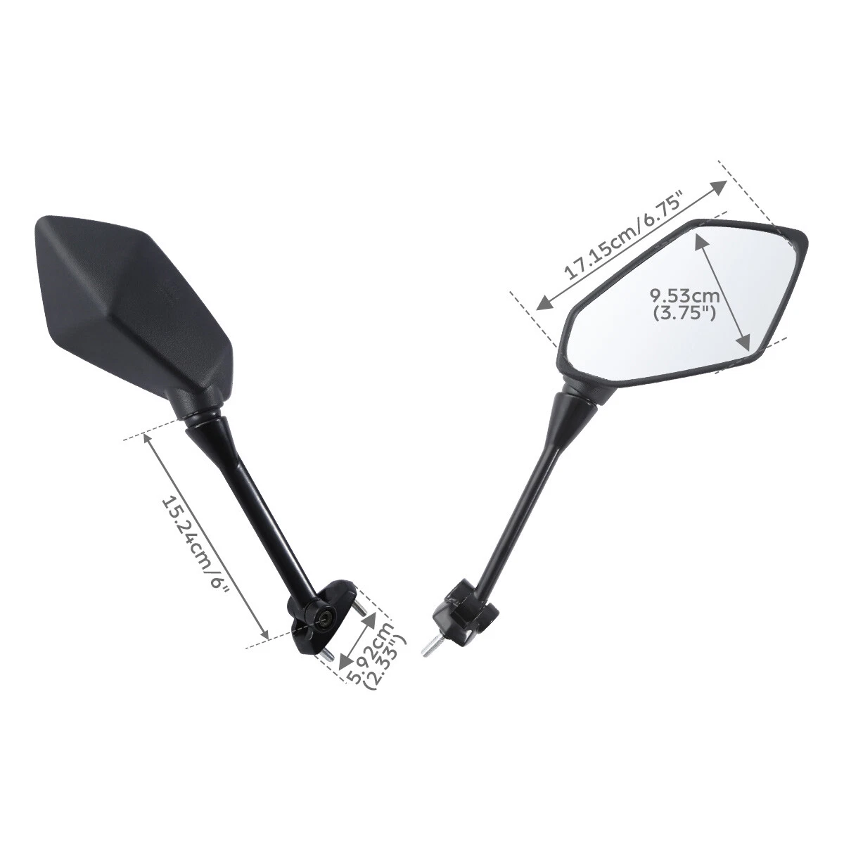 Pair Side Rear View Mirrors For KAWASAKI NINJA 650R ER6F ER-6F 2009-2016 Black