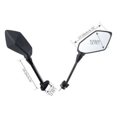 Pair Side Rear View Mirrors For KAWASAKI NINJA 650R ER6F ER-6F 2009-2016 Black