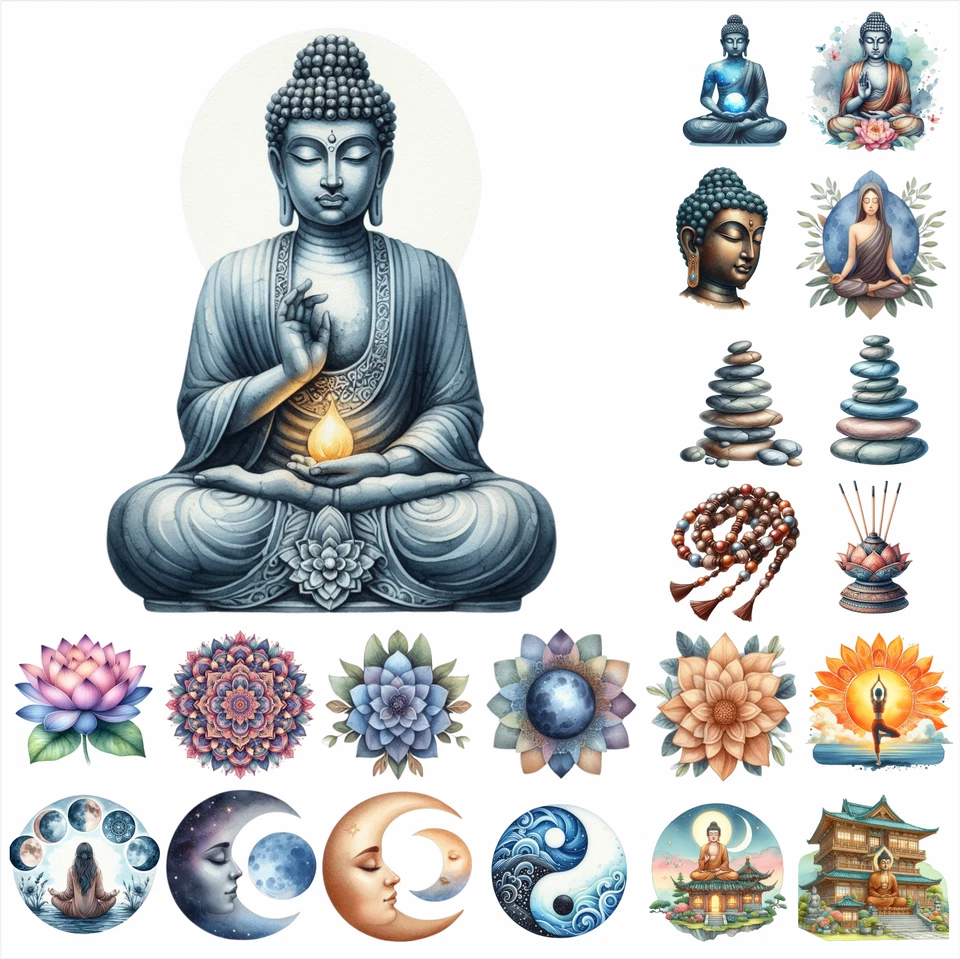 Autocollant mural vinyle Zen Mindfulness yoga ordinateur portable tasse voiture toilette autocollant soins personnels - Photo 1/1