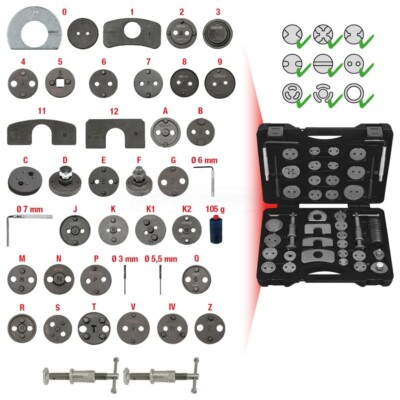 KS Tools Brake Caliper Reset Tool Set, 41 Pieces - 150.1970