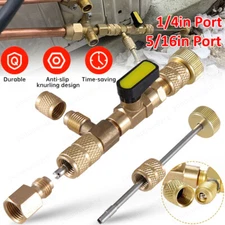 HVAC Tool AC Schrader Valve Core Remover Dual Size 1/4 and 5/16 Port Installer
