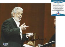 PLACIDO DOMINGO SIGNED 3 TENORS OPERA SINGER 8x10 PHOTO C PROOF BECKETT COA BAS