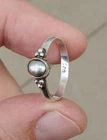 Vintage Black Pearl Sterling Silver Ring 925