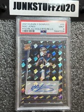 2021 Clearly Donruss Mac Jones Auto PSA 9 Rated Rookie Holo Logo SSP RR Mint