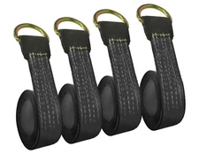 Black 10' Lasso Strap w/ Reinforced Eye Tow Truck Tire Wheel Tie Down USA