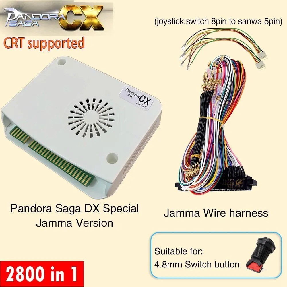 Pandora Box CX console d'arcade Jamma CRT 15 Hz avec câble 4.8mm et 2800 jeux retro