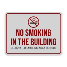Classic Framed Plus No Smoking in the Building Smoking Area Outside Sign