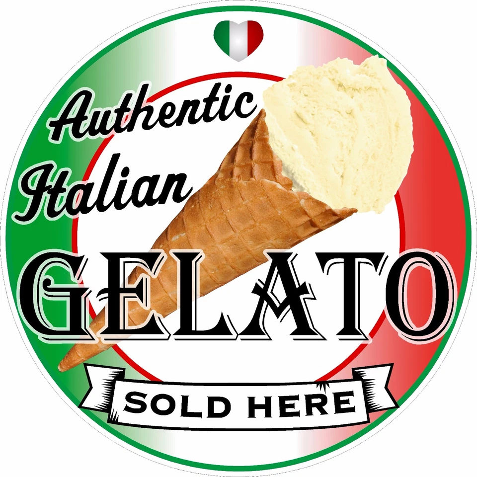GELATO SIGN, Sticker Printed Food Cafe Restaurant POS