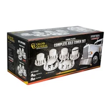 chrome hub cover axle kit 33mm truck push on semi front rear set rounded 40232