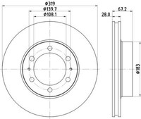 2X Hella 8DD 355 117-261 Bremsscheibe FüR Toyota