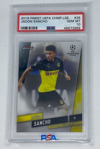 Jadon Sancho 2019-20 Topps Finest UCL - #26 PSA 10 Dortmund - Photo 1/2