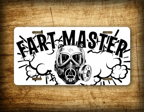 Fart Master Humorous License Plate Funny Gas Mask Toot Auto Tag | eBay