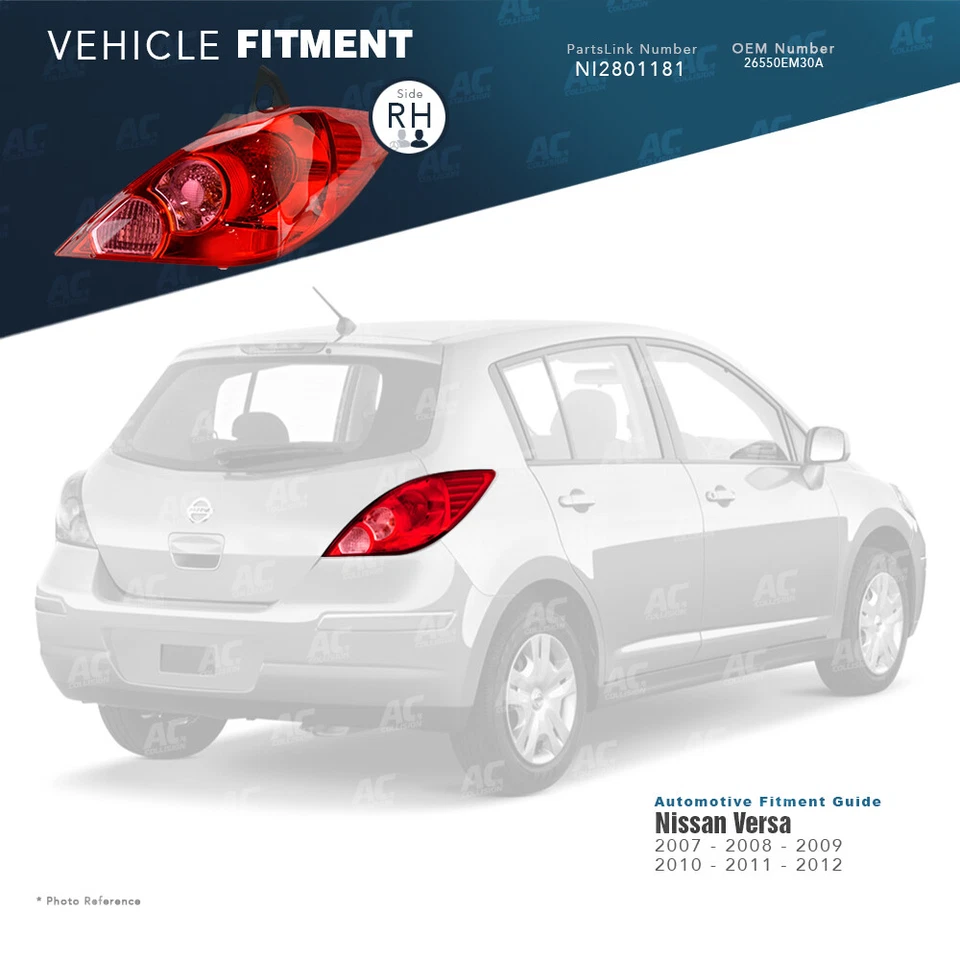 Luz trasera derecha lado pasajero para 07 08 09 10 11 12 Nissan Versa diestro Foto 2 de 4