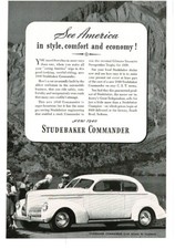 1940 Studebaker Commander Club Sedan In Yosemite National Park Vintage Print Ad 1940 Studebaker Commander Club Sedan In Yosemite National Park Vintage Print Ad