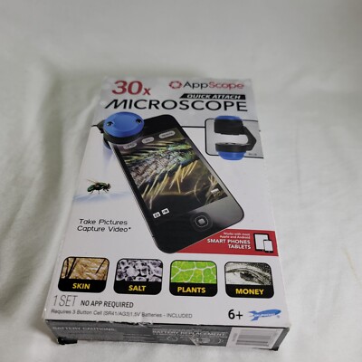 AppScope 30x Quick Attach Microscope for Apple/Android Smartphones & Tablets