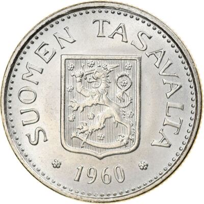 Finland 100 Markka Coin | Silver | Suomi | Heraldic Lion | 1956