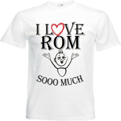 T-Shirt I Love Rom für Damen Herren und Kinder ... in der Farbe Weiss