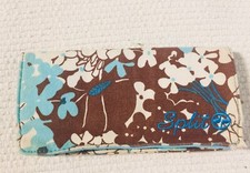 Split Full Wallet Tropical Daisies Floral White, Turquoise & Brown