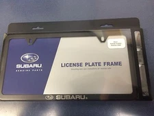 GENUINE SUBARU LOGO SLIM LINE BLACK LICENSE PLATE FRAME SOA342L153 Wrx Sti + OEM