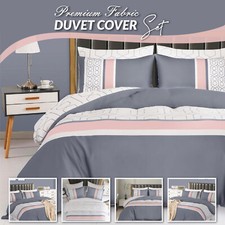 Duvet Cover Set King Size Luxury Reversible Quilt Cover Bedding Set Double