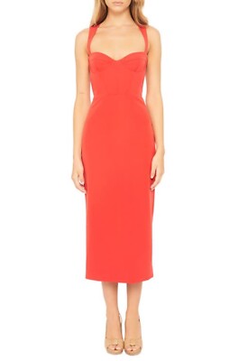 knee length dresses for ladies Elevated Edge Denim Corset Midi Dress main image 0