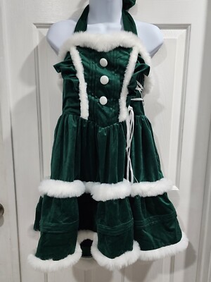 Women's Green Christmas Dress Skirt and Hooded Cloak Match LARGE Size READ
