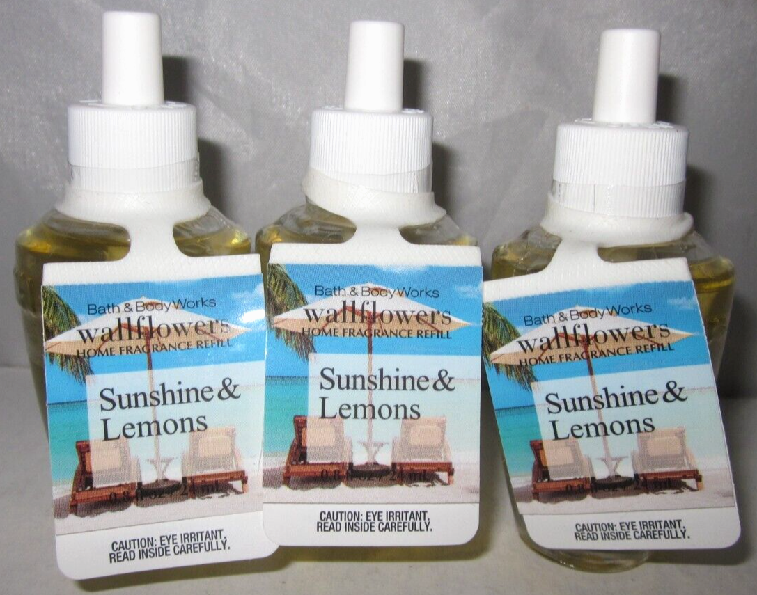 3 Bath & Body Works Wallflower Refills in Sunshine & Lemons Fragrance