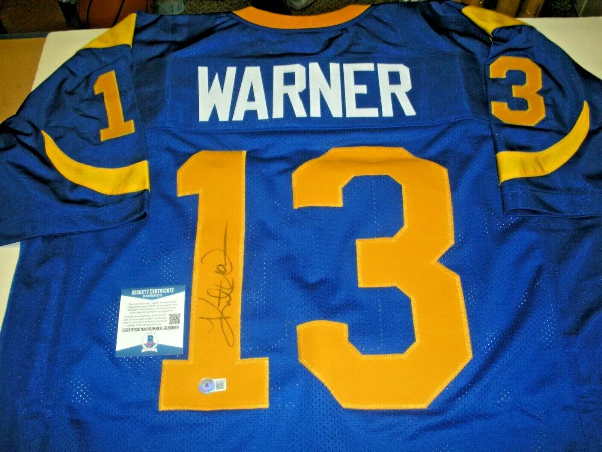 KURT WARNER ST.LOUIS RAMS ARIZONA CARDINALS HOF BECKETT COA SIGNED JERSEY