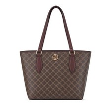 Nine West Kyelle Small Tote Pre-Owned Brown Logo/Merlot