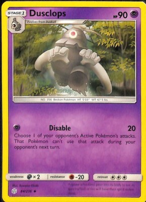Dusclops 84/236 Sun & Moon Cosmic Eclipse Uncommon Pokemon Card 2019
