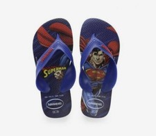 NWOB KIDS HAVAIANAS MAX HERO FLIP FLOPS 22 US 13Child / 1Youth Hero Blue