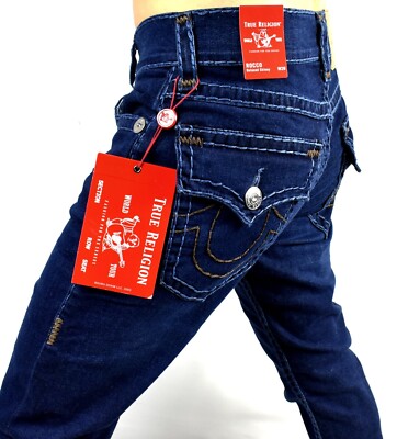 True Religion Men's Rocco Flap Super T Relaxed Skinny Jeans