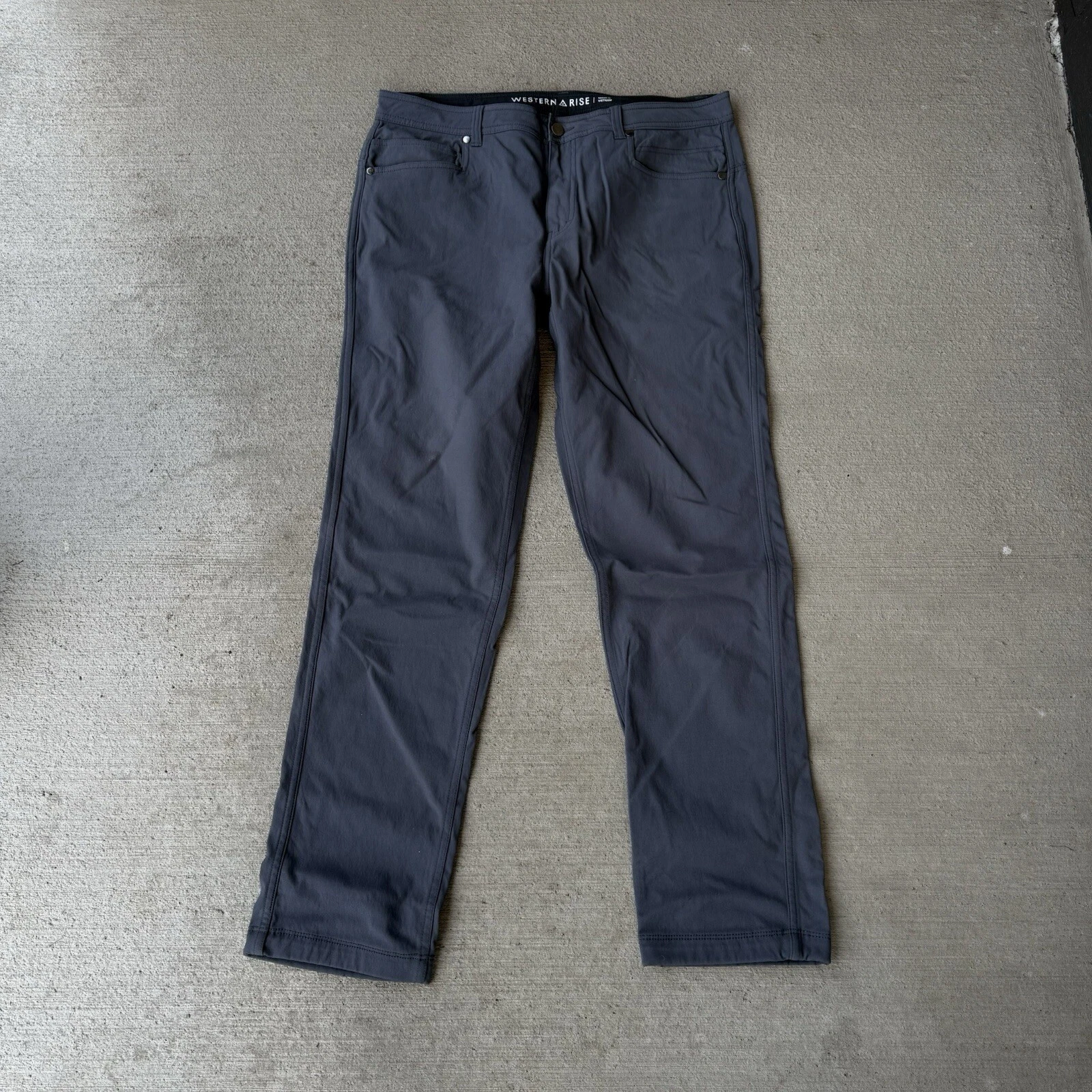 Western Rise Diversion Classic Pants 34x31 Navy Slim Travel Performance Stretch