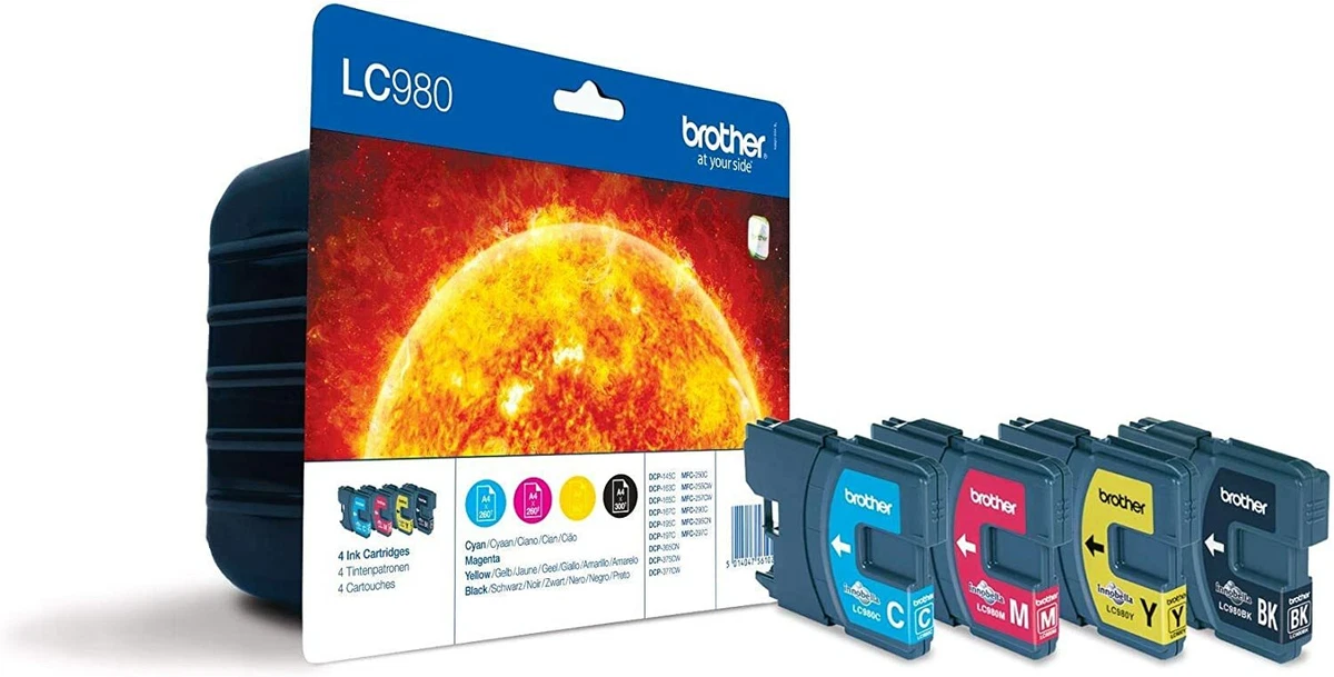 Cartouche D'encre Cyan Brother LC980C Authentique - Originale Neuve Sous Blister (TVA Incluse)