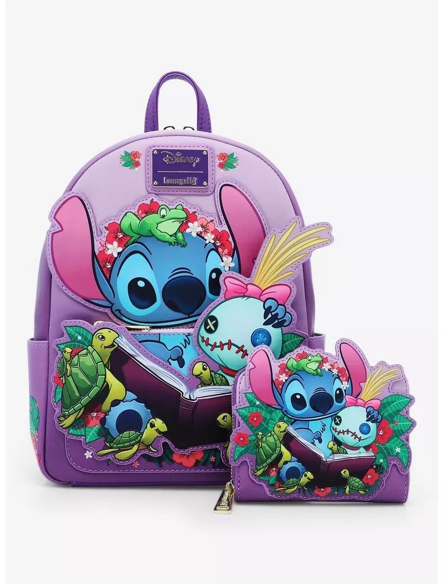 Disney Stitch Loungefly Reading Mini Backpack NWT Loungefly Disney Lilo & Stitch Scrump Reading | Mercari main image 3
