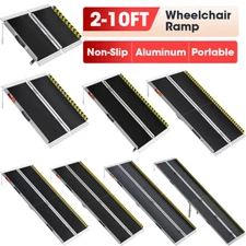 2-10ft Folding Aluminum Wheelchair Ramp Portable Mobility Scooter Non-Slip 600LB