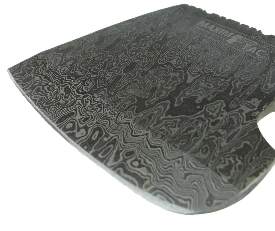 Damast Stahl Axt handgeschmiedet Beil Fleischerbeil Wikinger Fleisch-Messer - Bild 3 von 4