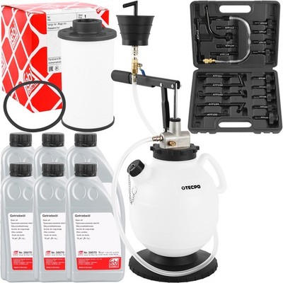 FEBI BILSTEIN ÖLWECHSEL SET 6L GETRIEBE-ÖL + FILTER 6 GANG DQ250 + EINFÜLLGERÄT