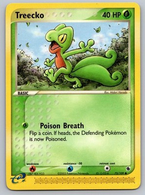 Treecko 75/109 Common Ruby & Sapphire Pokemon Lightly Played