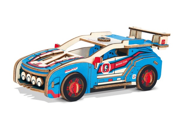 Rallyewagen - 3D Holzbausatz Fahrzeug Auto Rennen Holz Steckpuzzle Holzpuzzle-image