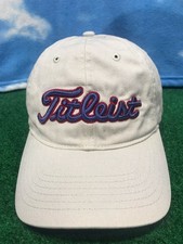 Titleist Hat Adjustable Beige Cotton Golf Cap USA Rare H35