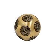 Brass Ball with Engraved Medallions Handheld Brass Fidget Sphere Polished