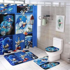 Movies Cartoon Sonic the Hedgehog Printed Shower Curtain or Bathroom Sets