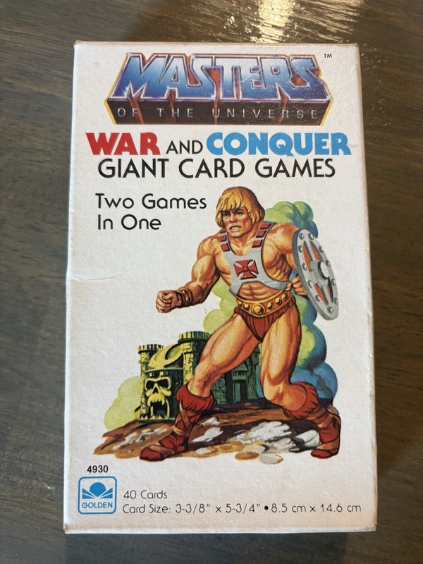 COMPLETE - MASTERS OF THE UNIVERSE War and Conquer Giant Card Games HE-MAN 1983