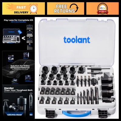 46pcs Impact Bolt Extractor Kit - Stripped Bolt & Nut Remover Socket Tool Set