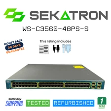 🔀 Cisco WS-C3560-48PS-S • 48× PoE Ports • 370W Power Budget ⚡