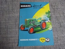 Normag Diesel Kornett I 12/14 PS Prospekt Brochure Deutsch German selten rare