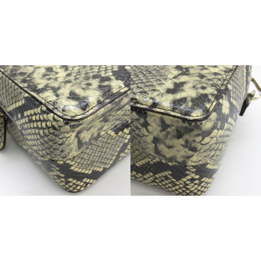 YONFA Python Pattern Square Shoulder Bag Ivory La… - image 6