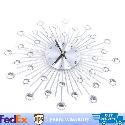 Luxury Modern Wall Clock 3D Metal Large Wall Watch Silent Home Living Room Decor